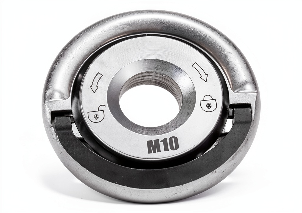 M10 grinder pressure plate in use on a grinding wheel