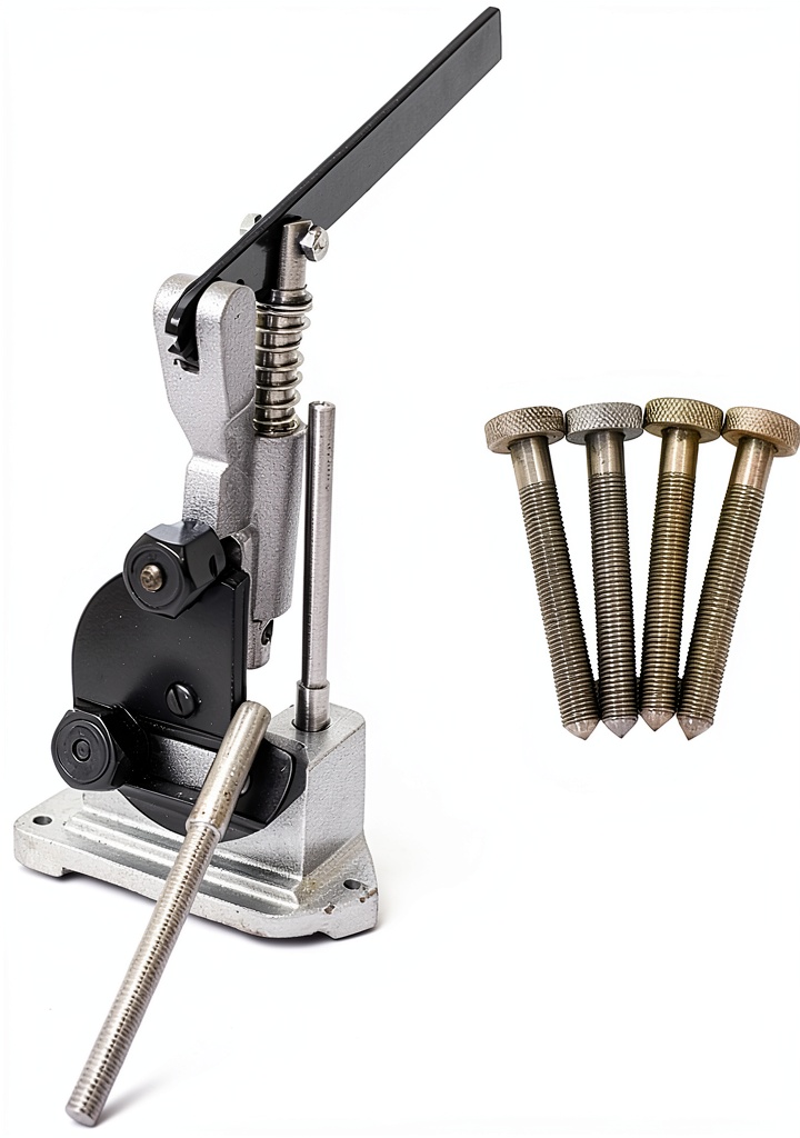 PRESIZE valve seat grinder stone dresser stand in a workshop setting