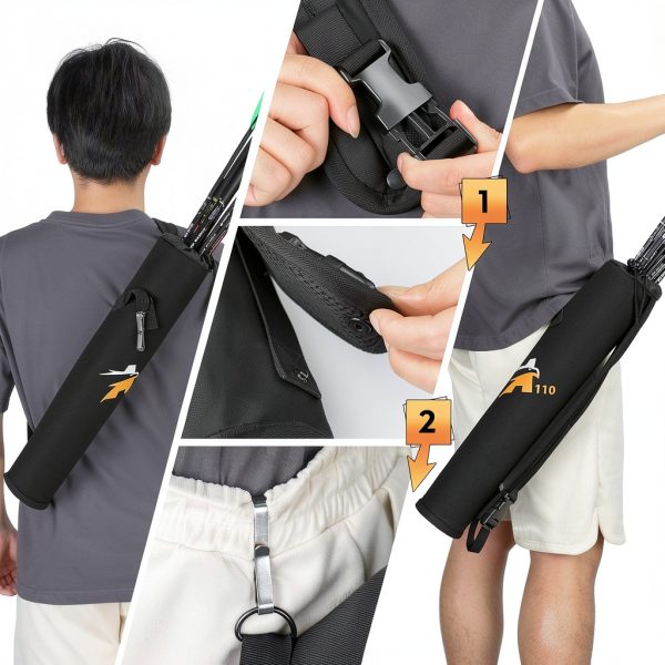 SUNYA Archery Quiver A110 Black Nylon Buckle Design Quick Release-3