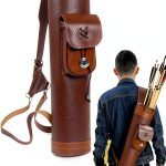 TOPARCHERY Back Quiver Adjustable Leather Arrow Quiver 50 Load-0
