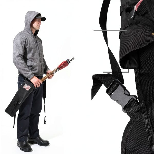 Archery Quiver e5e10 Adjustable Black 400D Oxford 19.5x5x3.2in-3