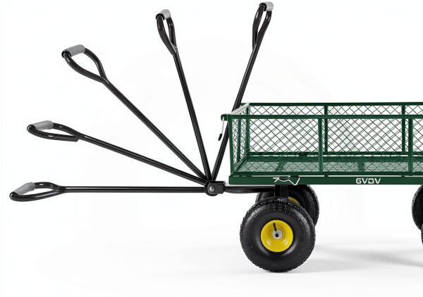 Garden Cart GVDV 660LB Heavy Duty Steel Wagon with Removable Sides-6
