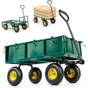 Garden Cart GVDV 660LB Heavy Duty Steel Wagon with Removable Sides-0