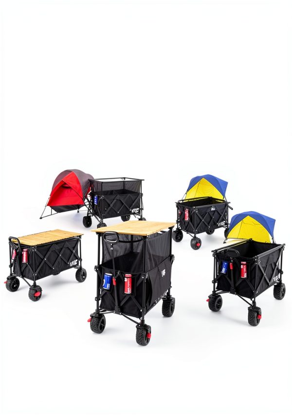 VIC 680lb Super Cart & Table 1=5 Set 480L Double Decker Folding Wagon-1
