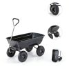 Gorilla Carts Poly Garden Dump Cart, 4 Cu Ft Tub, 600 lb Haul Capacity, Black – Heavy-Duty Utility Wagon with Quick-Release Dumping & Pneumatic Tires for Yard, Landscaping and Gardening-2
