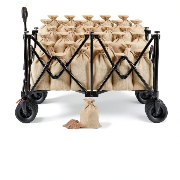 Collapsible Beach Wagon with 570LBS Capacity, SYOCYO Foldable Garden-4