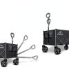 Collapsible Folding Wagon Cart, 350LBS Utility Large Capacity Cart Foldable Wagon with All Terrain Wheels, Grocery Wagons Carts for Garden Shopping Sports Camping, Black-3