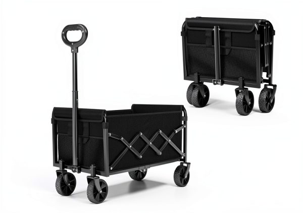 Yollber Foldable Garden Cart, 360 Lbs Capacity, Black Lightweight-2
