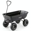 Gorilla Carts Poly Garden Dump Cart, 4 Cu Ft Tub, 600 lb Haul Capacity, Black – Heavy-Duty Utility Wagon with Quick-Release Dumping & Pneumatic Tires for Yard, Landscaping and Gardening-0