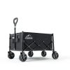 Collapsible Folding Wagon Cart, 350LBS Utility Large Capacity Cart Foldable Wagon with All Terrain Wheels, Grocery Wagons Carts for Garden Shopping Sports Camping, Black-7